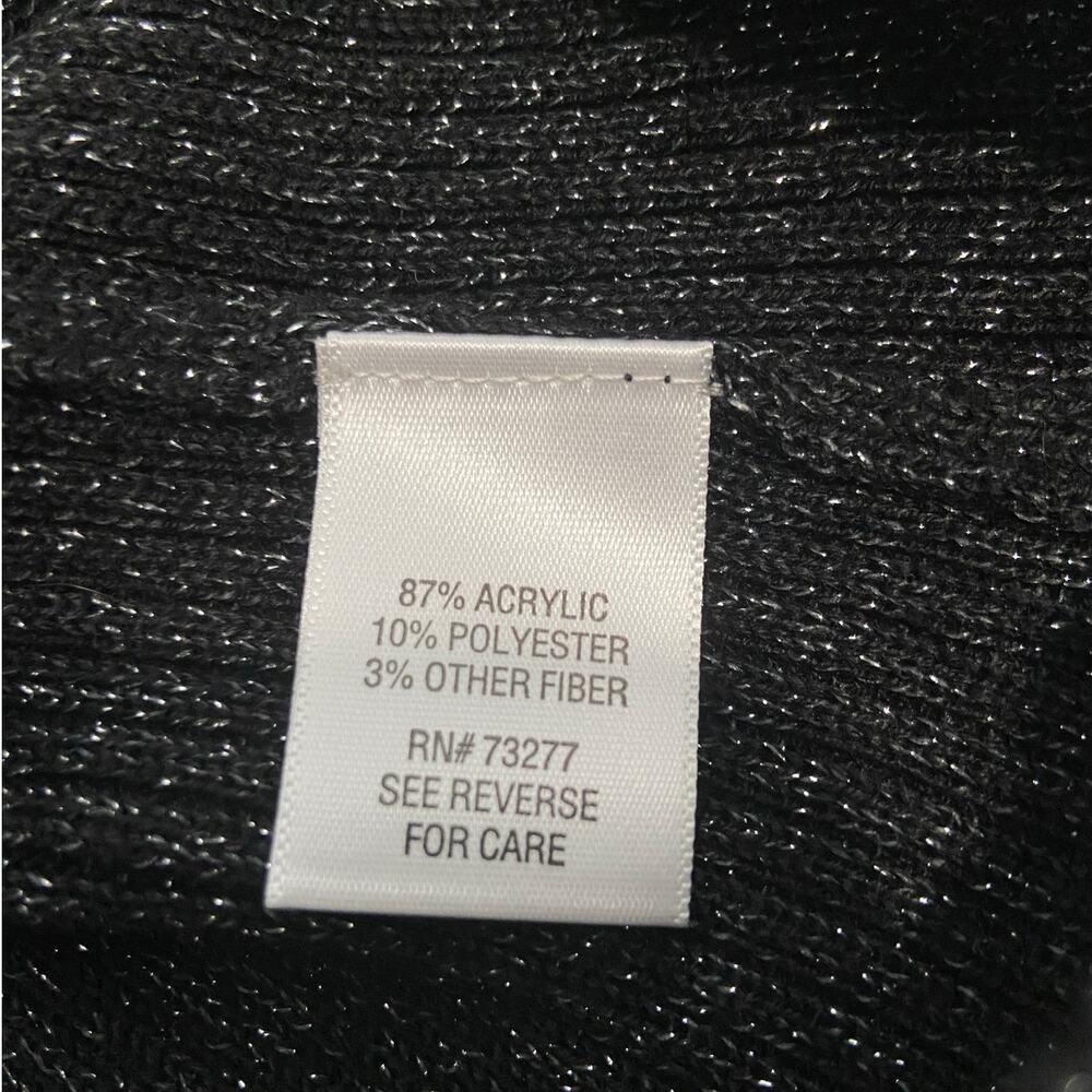 Dana Buchman Sleeveless Sweater Womens M Shimmery Black Mock Neck Ribbed Stretch - Picture 8 of 11